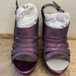 Style & Co Purple Glitter Heels